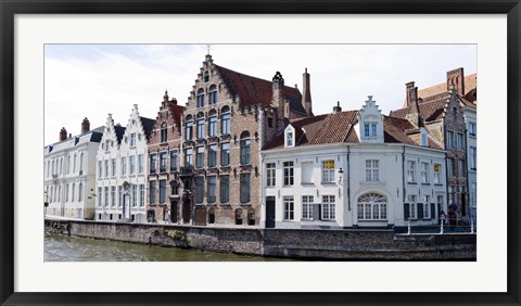 Framed Houses along a canal, Bruges, West Flanders, Belgium Print