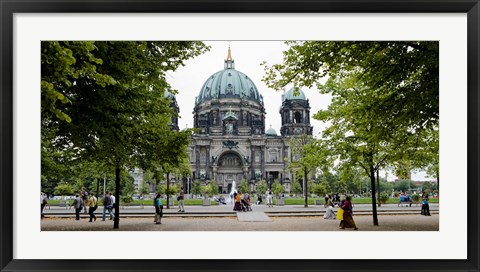 Framed People in a park in front of a cathedral, Berlin Cathedral, Berlin, Germany Print