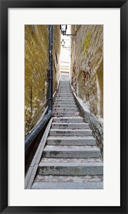 Framed Stairway along walls, Gamla Stan, Stockholm, Sweden Print