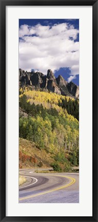 Framed Winding road passing through mountains, Jackson Guard Station, Ridgway, Colorado, USA Print