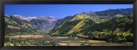 Framed Landscape with mountain range in the background, Telluride, San Miguel County, Colorado, USA Print