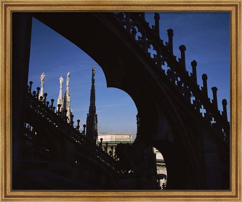 Framed Low angle view of a cathedral, Duomo Di Milano, Milan, Lombardy, Italy Print