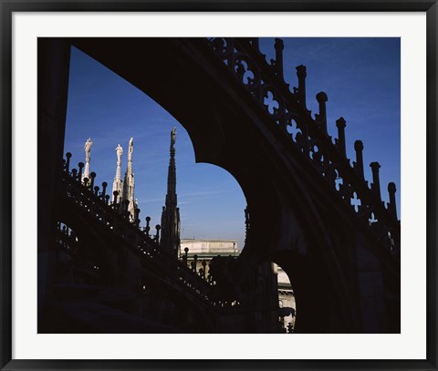 Framed Low angle view of a cathedral, Duomo Di Milano, Milan, Lombardy, Italy Print