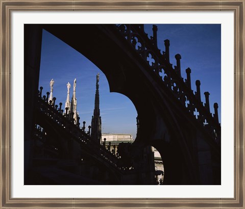 Framed Low angle view of a cathedral, Duomo Di Milano, Milan, Lombardy, Italy Print