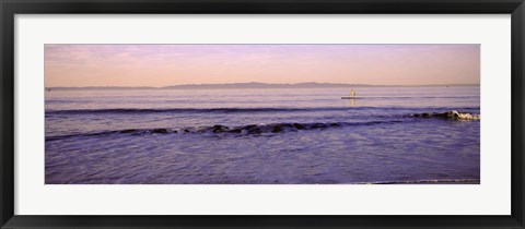 Framed Paddle-boarder in sea, Santa Rosa Island, Santa Rosa County, California, USA Print