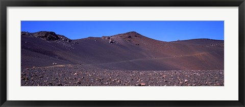 Framed Trail in volcanic landscape, Sliding Sands Trail, Haleakala National Park, Maui, Hawaii, USA Print