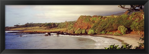 Framed Coastline, Hamoa Beach, Hana, Maui, Hawaii, USA Print