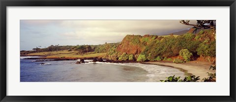 Framed Coastline, Hamoa Beach, Hana, Maui, Hawaii, USA Print