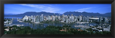 Framed Aerial view of a cityscape, Vancouver, British Columbia, Canada 2011 Print