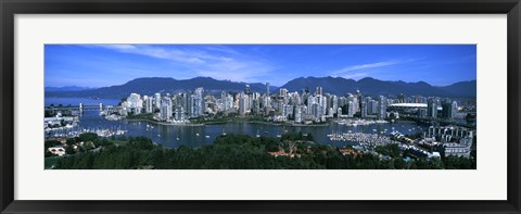 Framed Aerial view of a cityscape, Vancouver, British Columbia, Canada 2011 Print