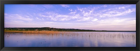 Framed Reflection of clouds in a lake, Elephant Butte Lake, New Mexico, USA Print