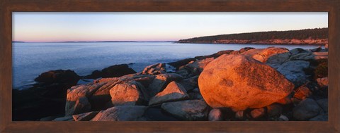 Framed Rock formations on the coast, Otter Creek Cove, Acadia National Park, Mount Desert Island, Hancock County, Maine, USA Print