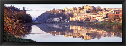 Framed Suspension bridge across a river, Clifton Suspension Bridge, Bristol, England Print