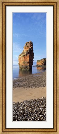 Framed Pebbles on the beach, Ladram Bay, Devon, England Print