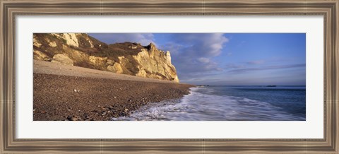 Framed Surf on the beach, Hooken Beach, Branscombe, Devon, England Print