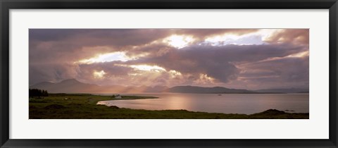 Framed Cuillins hills and Scalpay from across Broadford Bay, Isle of Skye, Scotland Print