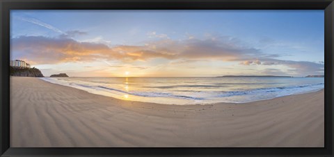 Framed Sunrise over the sea, Tenby, Pembrokeshire, Wales Print