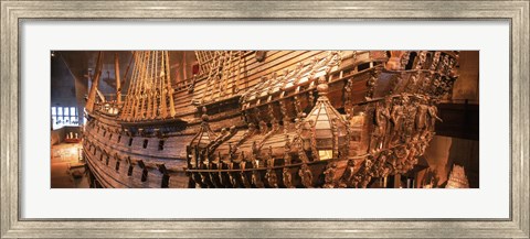 Framed Wooden ship Vasa in a museum, Vasa Museum, Stockholm, Sweden Print