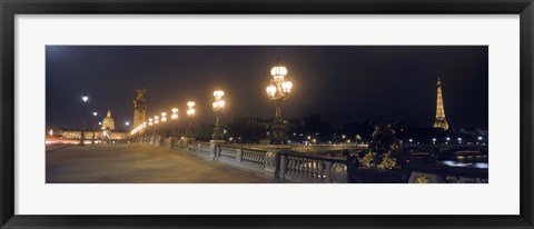 Framed Pont Alexandre III with the Eiffel Tower and Hotel Des Invalides in the background, Paris, Ile-de-France, France Print