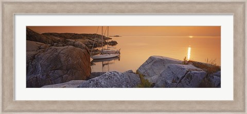 Framed Sailboats on the coast, Lilla Nassa, Stockholm Archipelago, Sweden Print