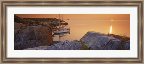 Framed Sailboats on the coast, Lilla Nassa, Stockholm Archipelago, Sweden Print