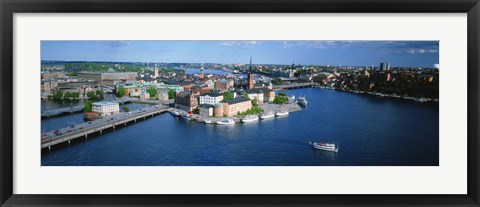 Framed Aerial view of an island, Riddarholmen Island, Riddarfjarden, Stockholm, Sweden Print