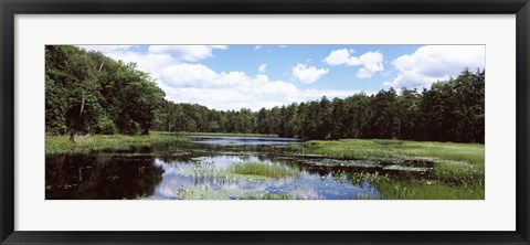 Framed Reflection of clouds in a pond, Adirondack Mountains, New York State, USA Print