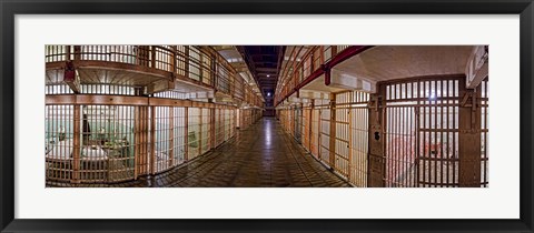 Framed Corridor of a prison, Alcatraz Island, San Francisco, California, USA Print