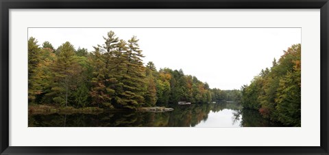 Framed Reflection of trees in the Musquash River, Muskoka, Ontario, Canada Print