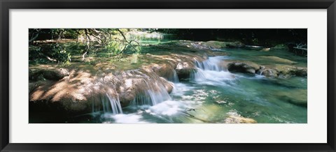 Framed River flowing in summer afternoon light, Siagnole River, Provence-Alpes-Cote d&#39;Azur, France Print