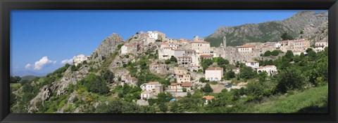 Framed Low angle view of a town, Speloncato, Balagne, Haute-Corse, Corsica, France Print