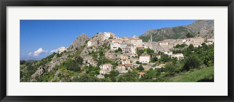 Framed Low angle view of a town, Speloncato, Balagne, Haute-Corse, Corsica, France Print