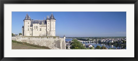 Framed Castle in a town, Chateau de Samur, Saumur, Maine-Et-Loire, Loire Valley, Pays-De-La-Loire, Centre Region, France Print