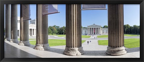 Framed View from Staatliche Antikensammlung to the Propylaeen and Glyptothek, Koenigsplatz, Munich, Bavaria, Germany Print