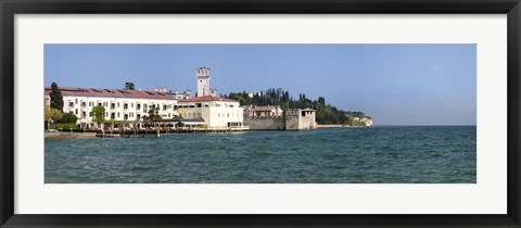 Framed Castle at the lakeside, Scaliger Castle, Lake Garda, Sirmione, Lombardy, Italy Print