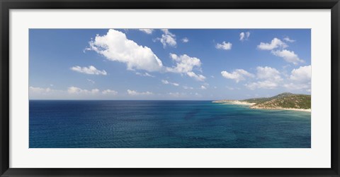 Framed Island in the sea, Costa Del Sol, Torre di Chia, Sulcis, Sardinia, Italy Print