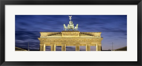 Framed Quadriga statue on Brandenburg Gate, Pariser Platz, Berlin, Germany Print