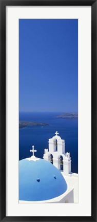 Framed High angle view of a church, Firostefani, Santorini, Cyclades Islands, Greece Print