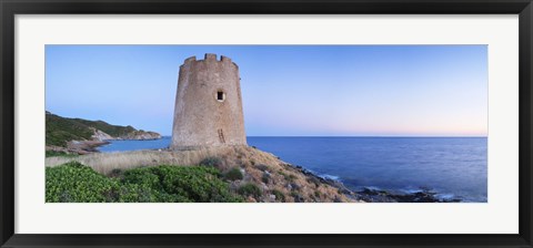 Framed Saracen Tower, Costa del Sud, Sulcis, Sardinia, Italy Print