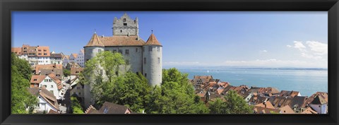 Framed Castle on a hill, Meersburg Castle, Lake Constance, Baden-Wurttemberg, Germany Print