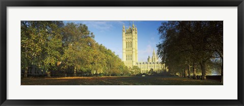 Framed Victoria Tower at a government building, Houses of Parliament, London, England Print