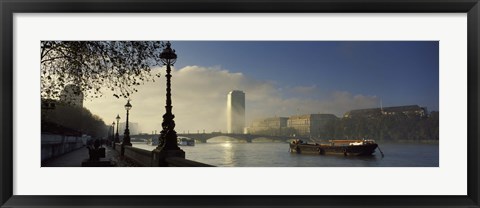 Framed Millbank Tower during fog, Lambeth, Thames River, London, England 2011 Print