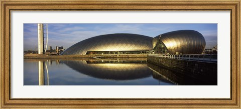 Framed Reflection of the Glasgow Science Centre in River Clyde, Glasgow, Scotland Print