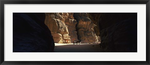 Framed Horse and cart in The Siq, Wadi Musa, Petra, Jordan Print