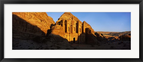 Framed Deep shadows at the monastery, Al Deir Temple, Wadi Musa, Petra, Jordan Print