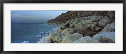 Framed Rock formations on the coast, Arabah, Jordan Print