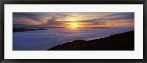 Framed Sunset over a lake, Loch Lomond, Argyll And Bute, Scotland Print