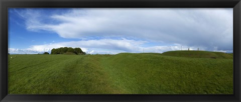 Framed Hill of Tara, Showing a Distant Lia Fail Stone, County Meath, Ireland Print