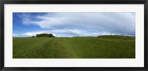 Framed Hill of Tara, Showing a Distant Lia Fail Stone, County Meath, Ireland Print