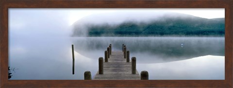 Framed Fog over a lake, St. Mary&#39;s Loch, Scotland Print